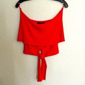 Red BCBG crop top
